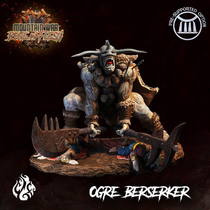 山之战·骨肉之躯·巨兽狂怒 3D打印模型|Crippled God Foundry – Mountain War – Bone and Flesh – Ogre Berserker – 3D Print Model STL