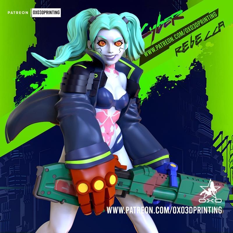 赛博朋克边缘跑者 3D打印模型|OXO3D – Rebecca – CyberPunk Edge Runners – 3D Print Model STL