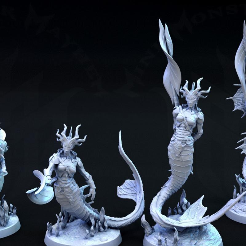 深渊巨蟒——3D打印模型|Mini Monster Mayhem – Abyssal Serpent 1-2 – 3D Print Model STL