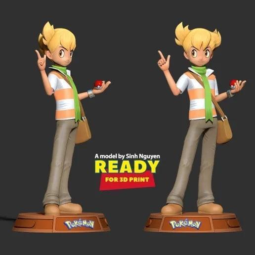 宝可梦3D打印模型：巴利形象雕塑|Barry Pokemon Fanart – 3D Print Model STL