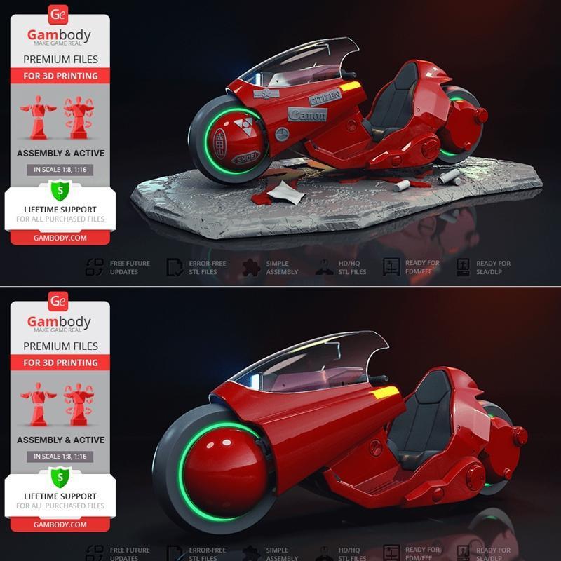Akira自行车 3D打印模型|Akira Bike – 3D Print Model STL