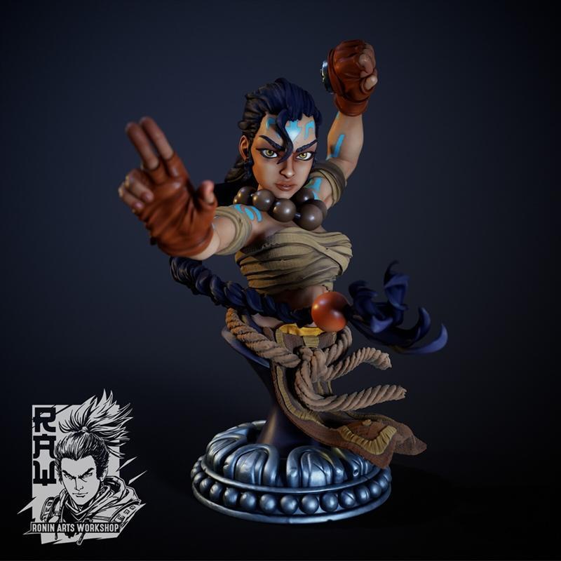 空手道僧人·卡鲁克 3D打印模型|Ronin Arts – Karoku The Monk – Warrior Bust – 3D Print Model STL