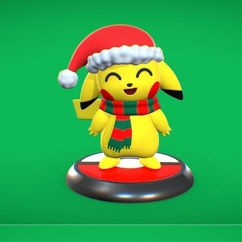 皮卡丘圣诞老人 3D打印模型|Pikachu claus – 3D Print Model STL