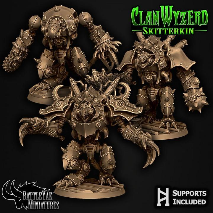 3D打印模型：克里特克兽人战士——韦泽尔氏族斯凯特克兵种|Battle Yak Miniatures Clan Wyzerd Skitterkin Verminators – 3D Print Model STL