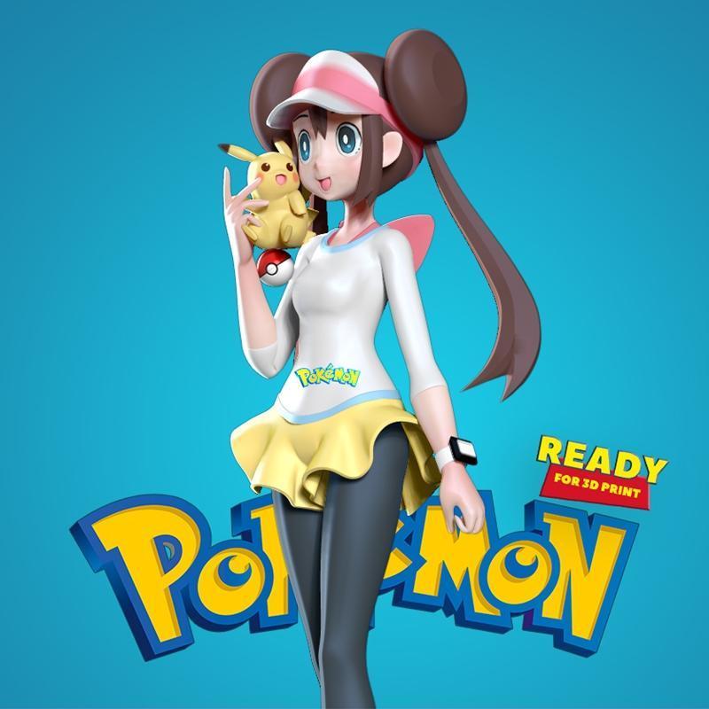 宝可梦大师插画 3D打印模型|Rosa – Pokemon Masters Fanart – 3D Print Model STL