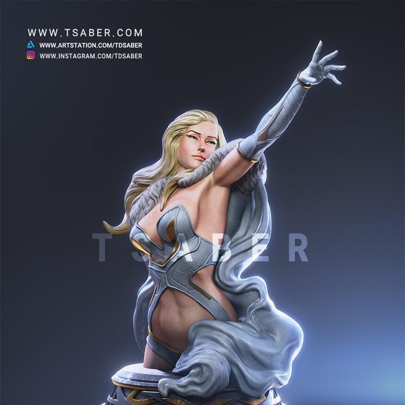 漫威漫画 - X战警 - 伊芙·弗罗斯特 - 3D打印模型|Marvel Comics – X-Men Emma Frost – Tsaber – 3D Print Model STL