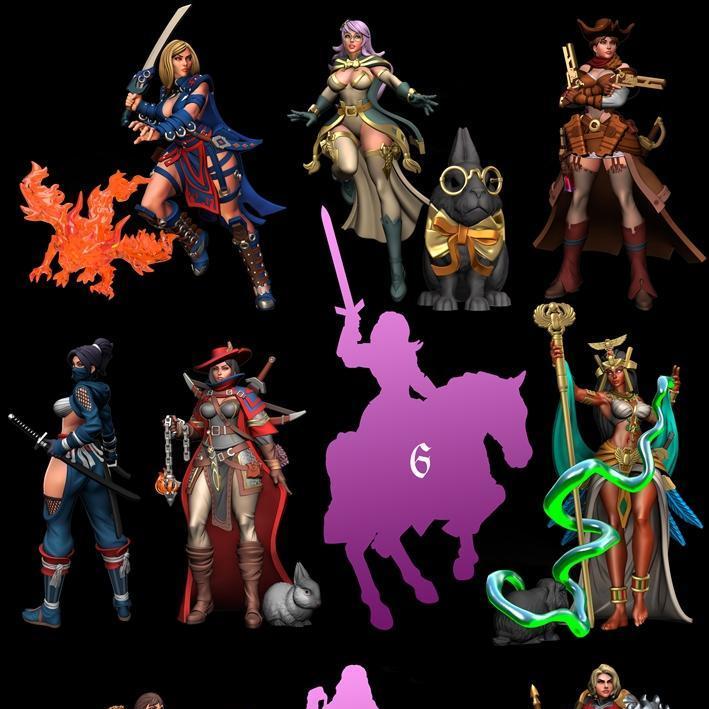 枪手主题3D打印模型：十一月2022款 dungeon pin-ups 轰动角色设计|Dungeon Pin-ups Gunslinger November 2022 – 3D Print Model STL