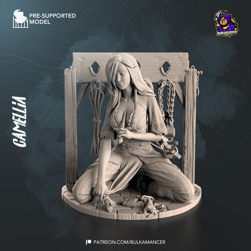 茶花 - Bulkamancer - 3D打印模型|Camellia – Bulkamancer – 3D Print Model STL