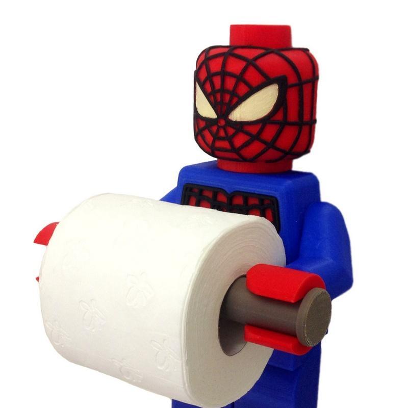 乐高蜘蛛侠3D打印纸卷架|Lego Spider-Man Toilet Paper Holder – 3D Print Model STL