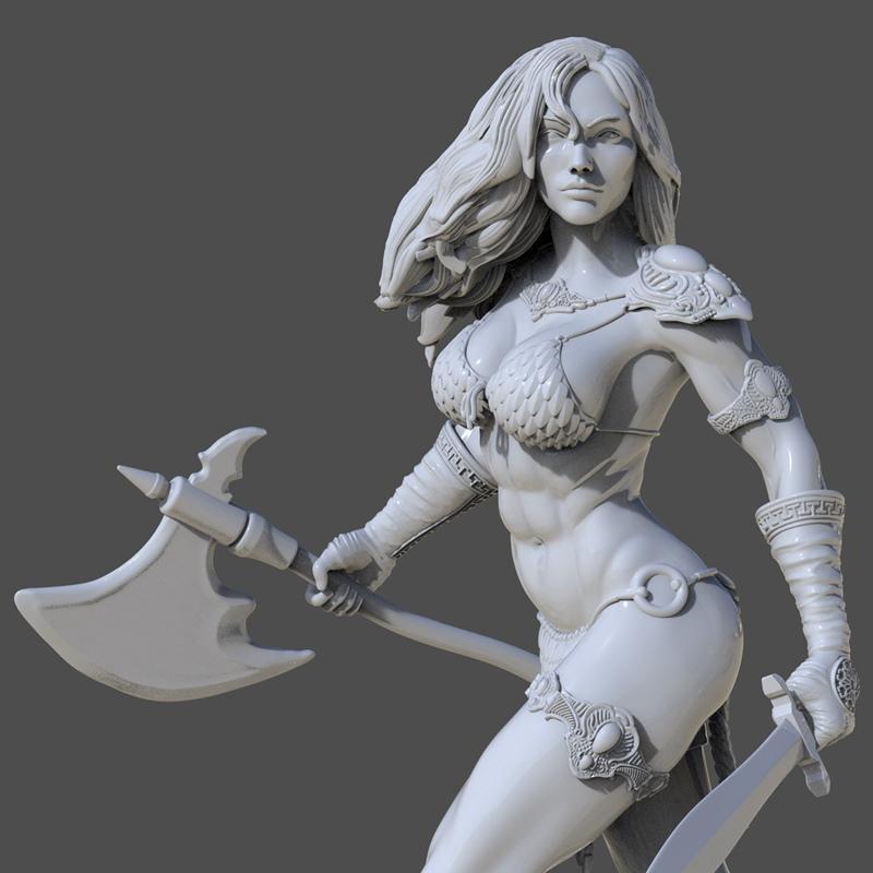 红Sonja 3D打印模型|Red Sonja – Fan Art – 3D Print Model STL