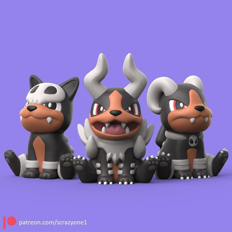 宝可梦霍顿 3D打印模型|Pokemon Houndour Evolution – 3D Print Model STL