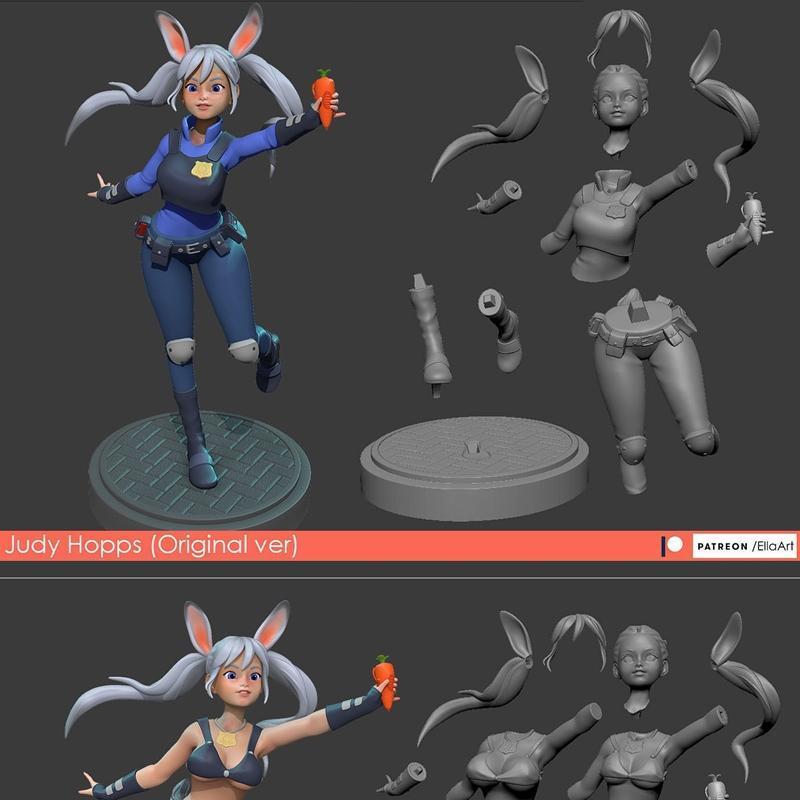 《小兔跳跳 3D打印模型》|Judy Hopps Ver1-2 – 3D Print Model STL