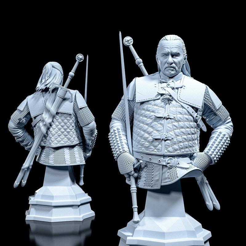 Vesemir 3D打印模型|Vesemir Bust – 3D Print Model STL