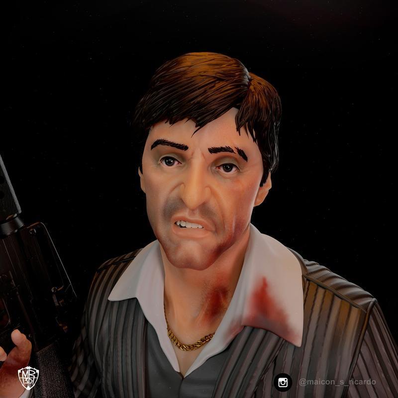 Scarface 3D打印模型雕像|Tony Montana – Scarface Fanart statue – 3D Print Model STL