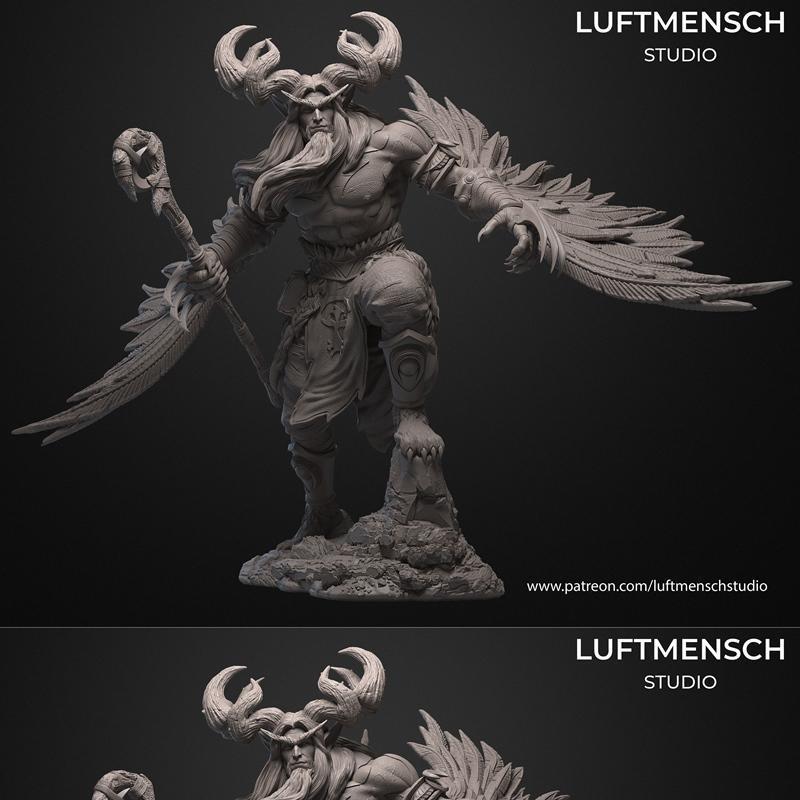 马尔菲翁·风暴之怒 3D打印模型|Malfurion Stormrage – Luftmensch Studio – 3D Print Model STL