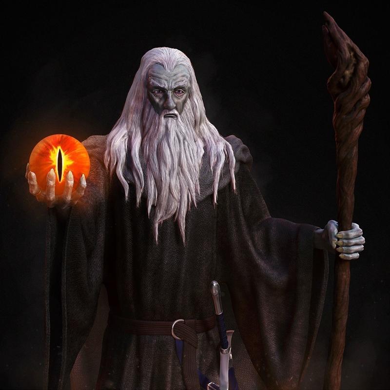 黑袍甘道夫 3D打印模型|Gandalf the Black – 3D Print Model STL