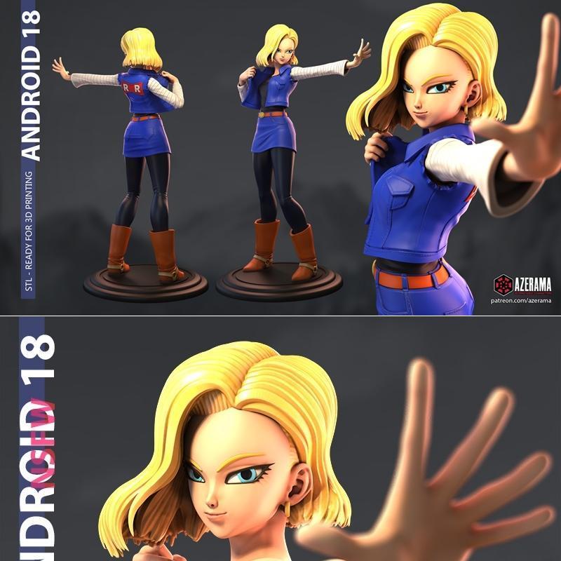 Android 18 - Azerama - 3D打印模型|Android 18 – Azerama – 3D Print Model STL