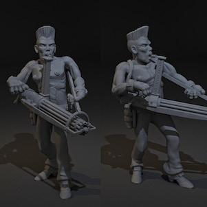 高 noon迷你套装 枪手 3D打印模型|High Noon Miniature Set The Gunner – 3D Print Model STL
