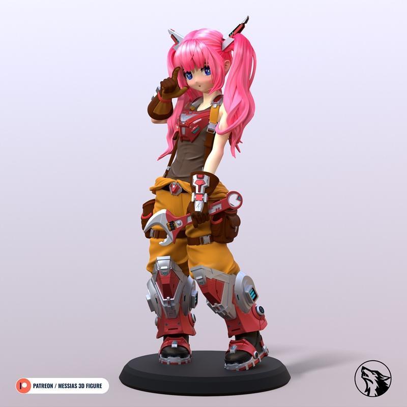 机械少女 3D打印模型|Mecha Girl – 3D Print Model STL