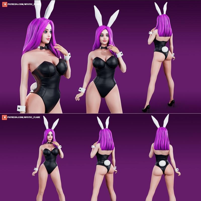 3D打印模型：兔女郎动漫角色造型|Bunny Girl – 3D Print Model STL