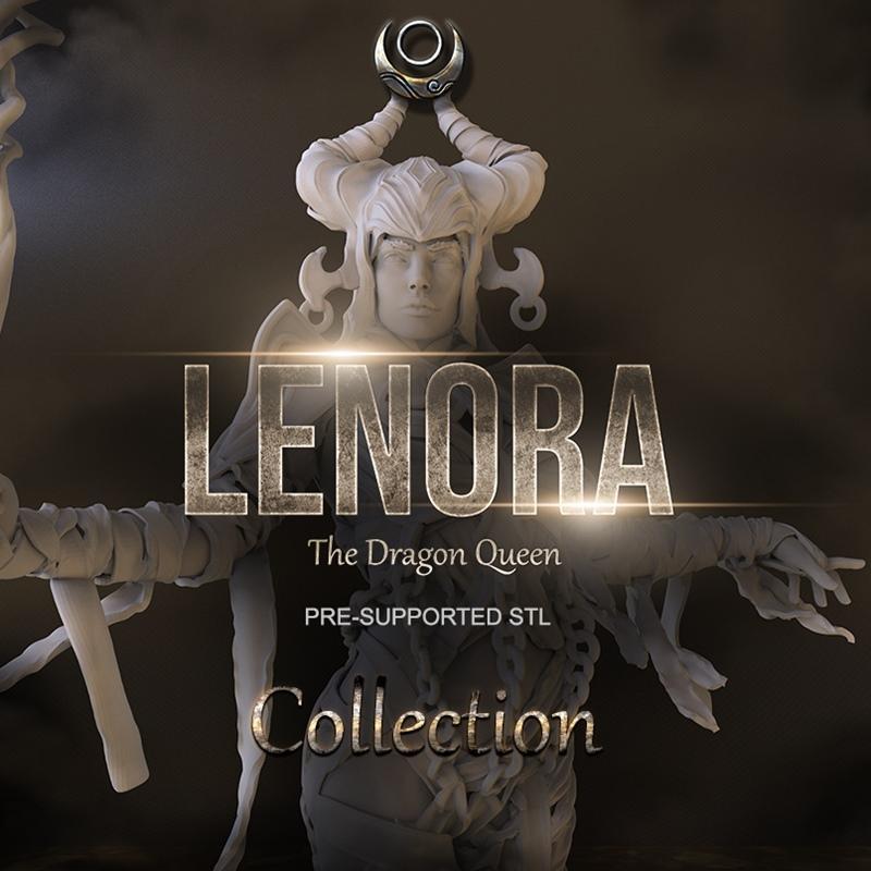 龙族女王伦诺拉 3D打印模型|Lenora the Dragon Queen Collection – 3D Print Model STL
