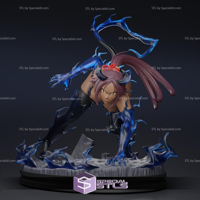 蓝染角色Yoruichi 3D打印模型|Yoruichi Action Pose from Bleach – 3D Print Model STL