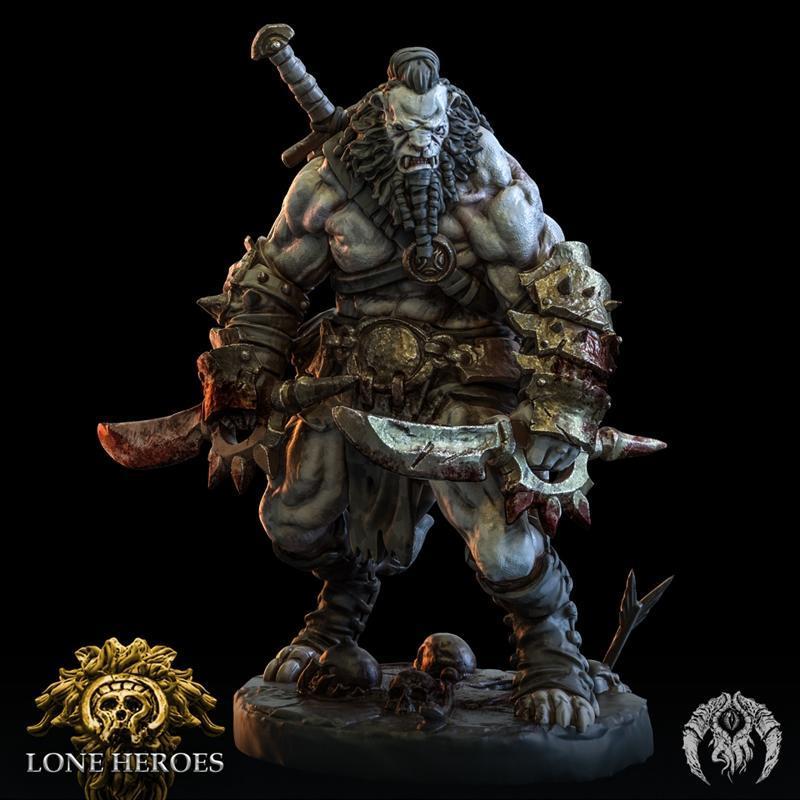 Bestiarum迷你模型：Garfang与Sabreclaw独行英雄3D打印版|Bestiarum Miniatures – Lone Heroes – Garfang and Sabreclaw – 3D Print Model STL