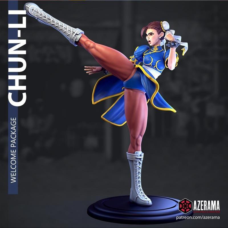 春丽 - Azerama - 3D打印模型|Chun-Li – Azerama – 3D Print Model STL
