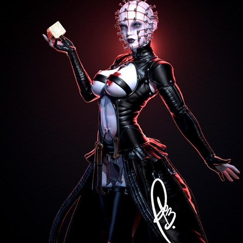 Hellraiser - 女性Pinhead 3D打印模型|Hellraiser – Female Pinhead by Creative Geek MB – 3D Print Model STL