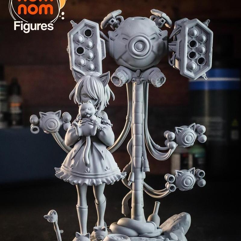 Nomnom原创 - 月之灵与豆腐 - 3D打印模型|Nomnom Original – Luna and Tofu – 3D Print Model STL