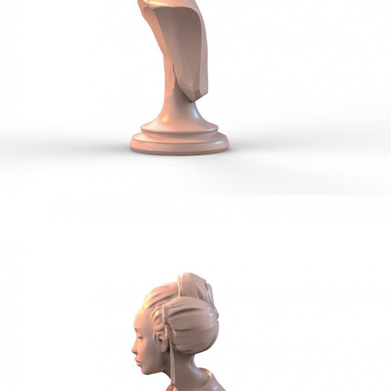 Alexei Konev 几何风和服人像 3D打印模型|Alexei Konev – Geisha Bust – 3D Print Model STL