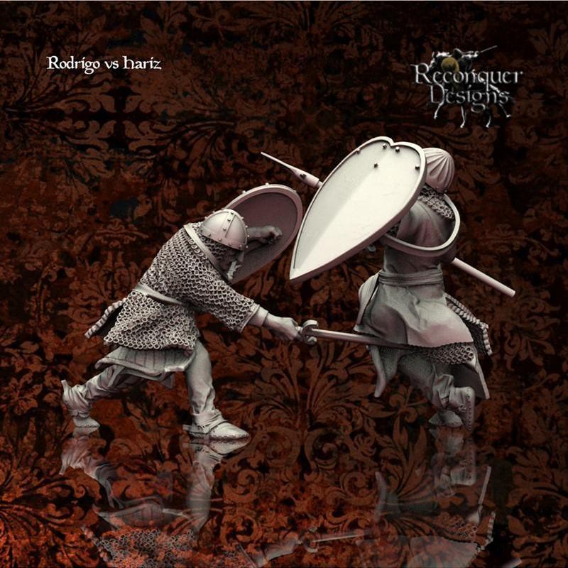 Caballero迷你模型（征服版）——罗德里戈 vs 哈里斯 3D打印模型|Caballero Miniatures (Reconquer) – Rodrigo vs Hariz – 3D Print Model STL