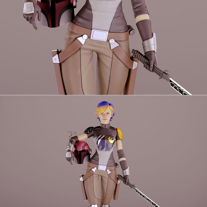 星球大战 Sabine Wren 3D打印模型|Sabine Wren – Star Wars – 3D Print Model STL