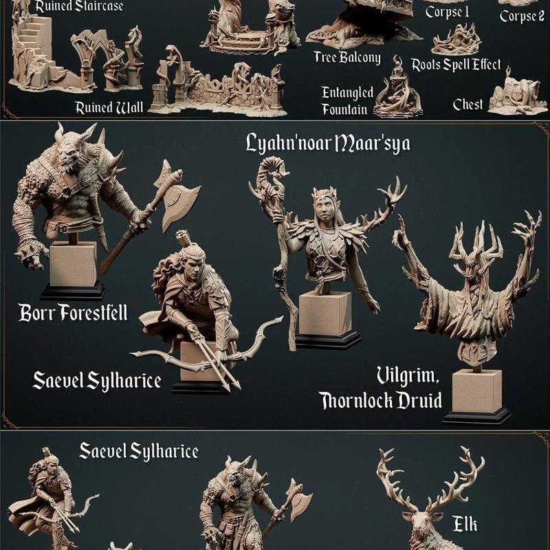 Loot Studios 3D打印模型：Tangleheart森林角色收藏（2022年）|Loot Studios Miniatuers – Tangleheart Forest November 2022 – 3D Print Model STL