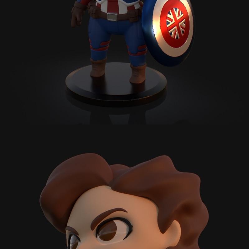 Plakit 3D打印模型：战锤40K - 卡尔·卡特角色雕塑|Plakit What If – Captain Carter – 3D Print Model STL