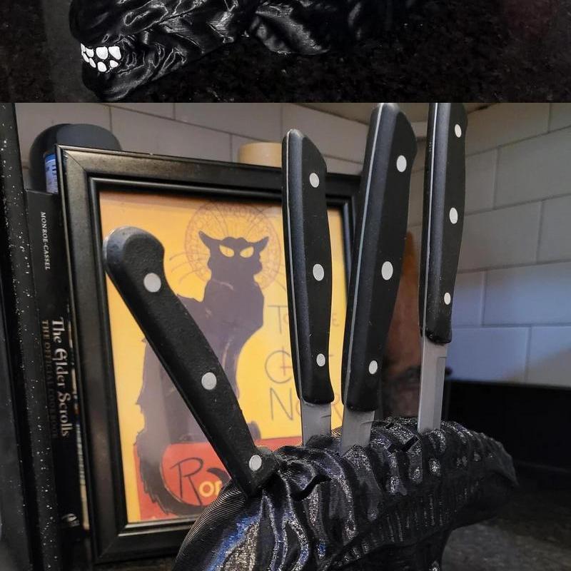 外星头刀块模型-3D打印设计|Alien Head Knife Block – 3D Print Model STL