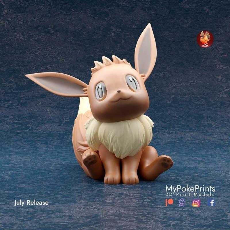 MyPokePrints - 宝可梦 伊吹 1-3 3D打印模型|MyPokePrints – Eevee 1-3 – 3D Print Model STL