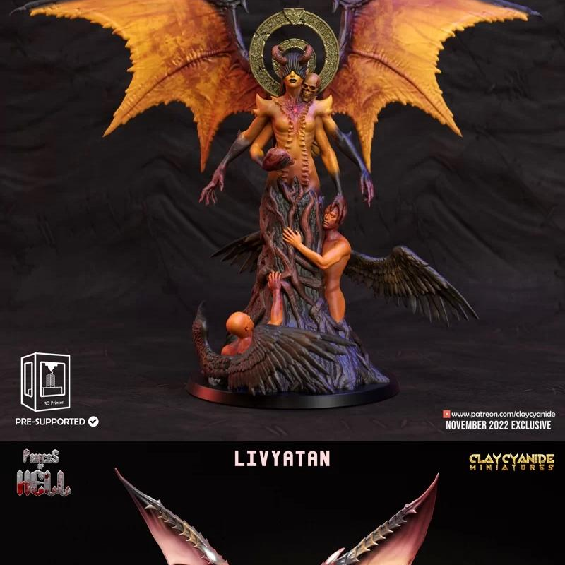 地狱王子——克莱安德迷你模型（3D打印STL）|Princes of Hell – CLAY CYANIDE MINIATURES (November 2022) – 3D Print Model STL