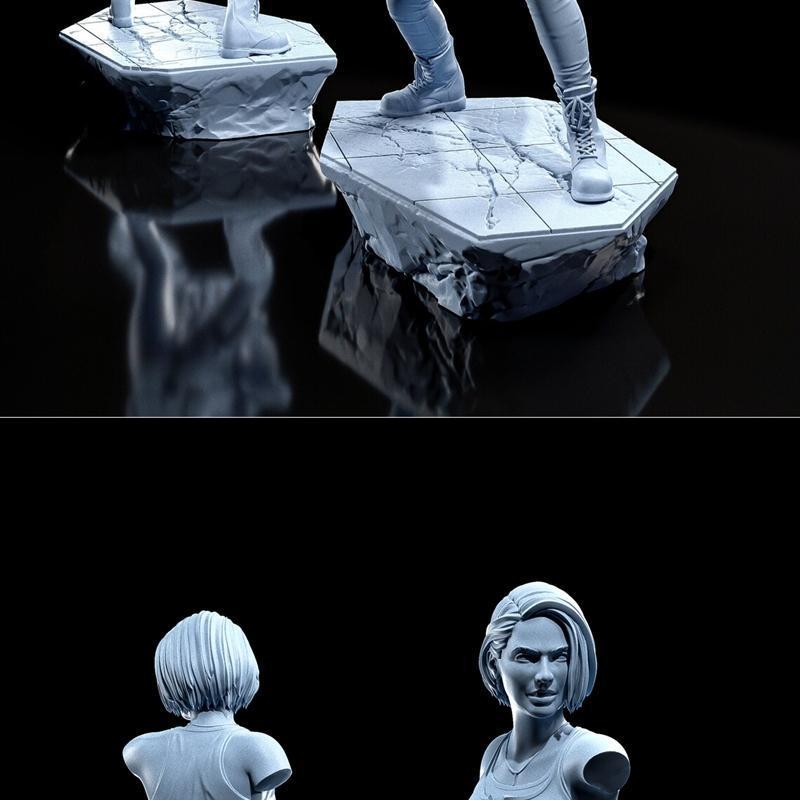 生化危机 Jill Valentine 3D打印雕像模型|Jill Valentine Statue and Bust – 3D Print Model STL