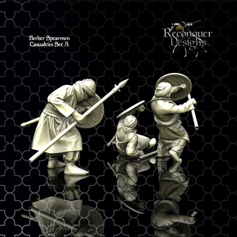 Caballero迷你模型系列·北非战役套装A·3D打印模型|Caballero Miniatures (Reconquer) – Berber Casualties Set A – 3D Print Model STL