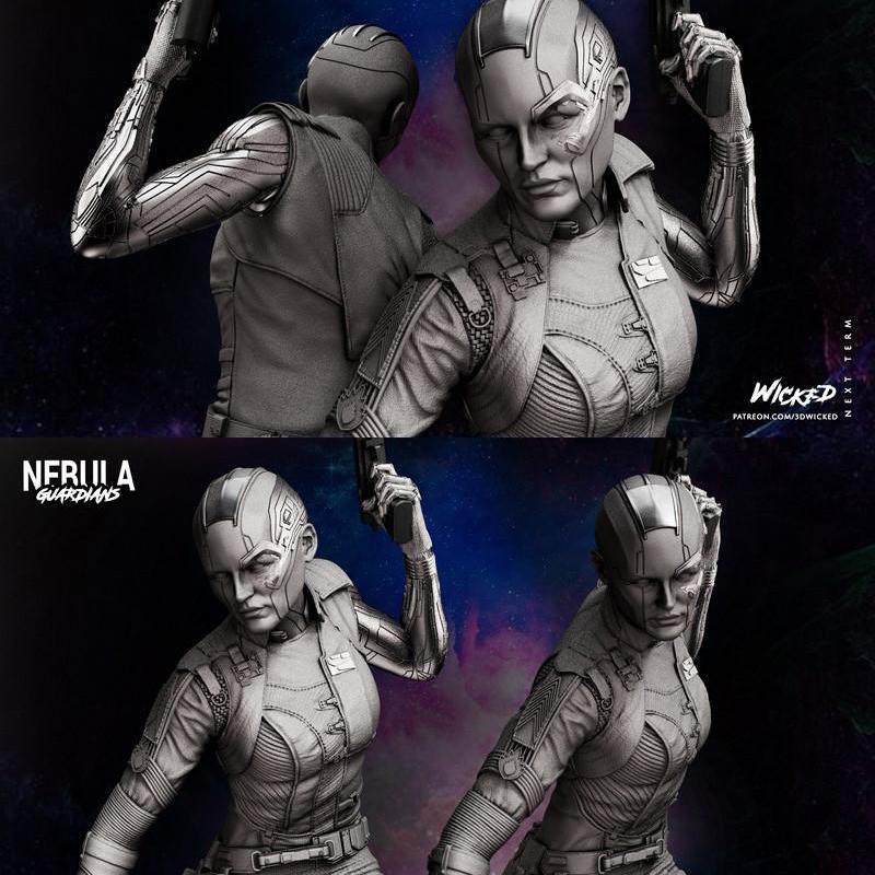 星云·凯伦·吉兰·漫威·魔戒·3D打印雕塑模型|Nebula – Karen Gillan – Marvel – Wicked – 3D Print Sculpture STL