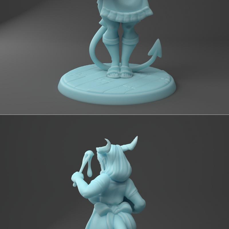 3D打印模型：Pinup风格女妖母角色|Succubus Mom Pinup – 3D Print Model STL