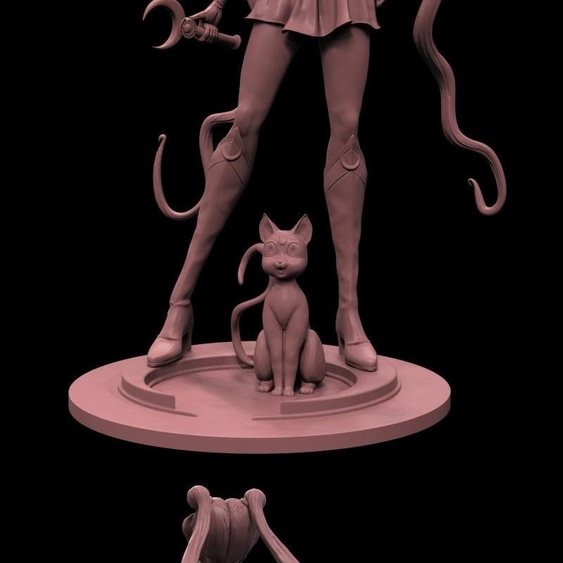 美少女战士 - 木野真琴 - 3D打印模型|Sailor Moon – Usagi and Luna