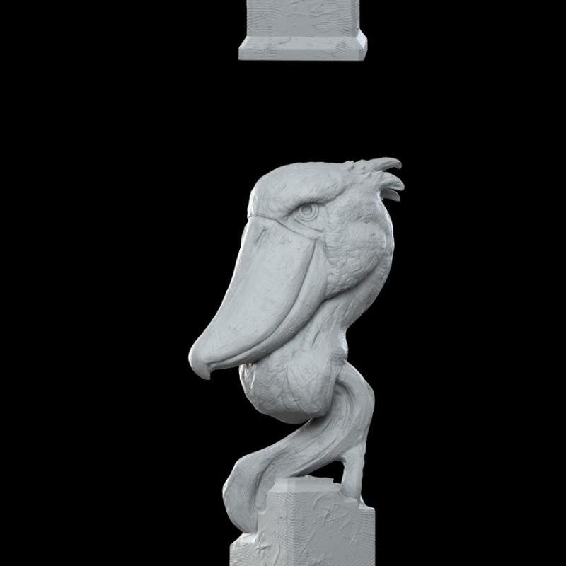 萨凡纳草原猛禽——3D打印模型|Savanna Bust Shoebill – 3D Print Model STL