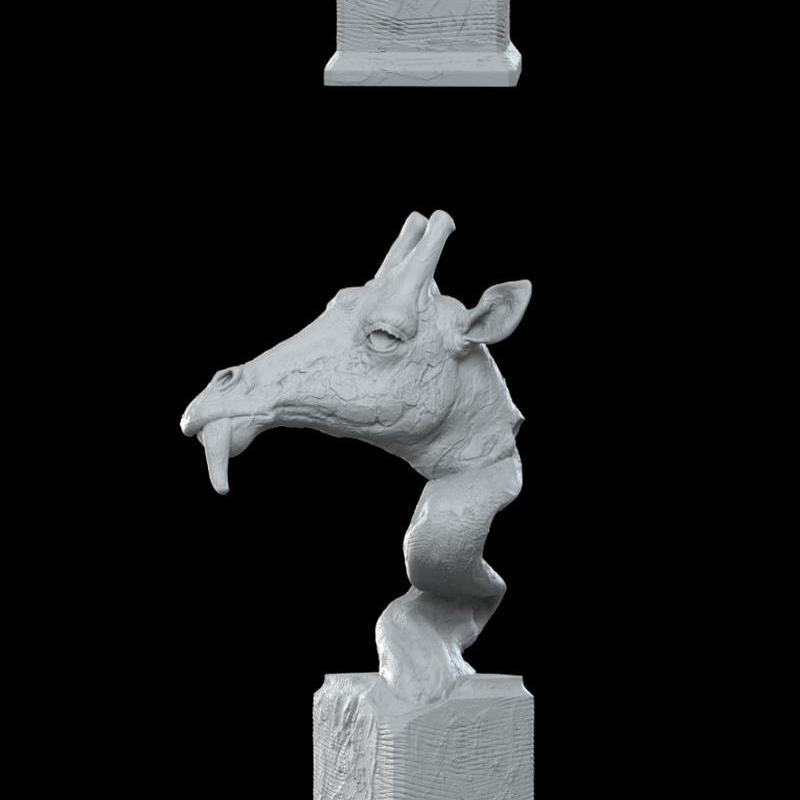 萨凡纳草原长颈鹿 3D打印模型|Savanna Bust Giraffe – 3D Print Model STL