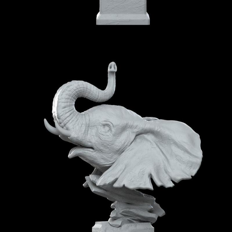 萨凡纳草原大象 3D打印模型|Savanna Bust Elephant – 3D Print Model STL