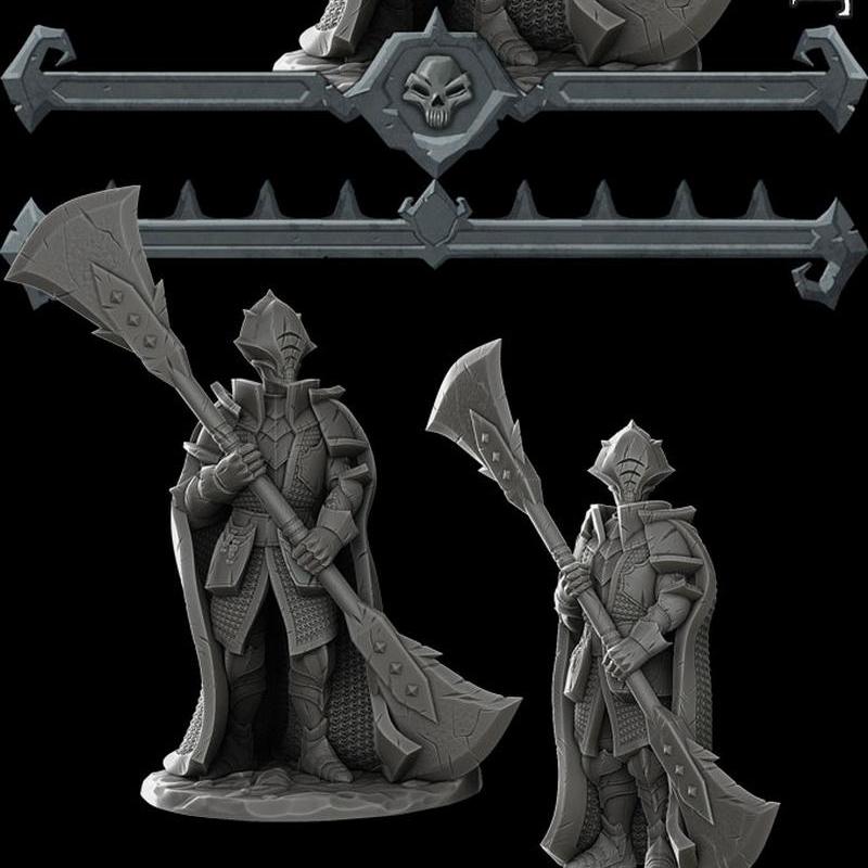 黑钢骑士 3D打印模型|Rocket Pig Games – Black Steel Knight – 3D Print Model STL