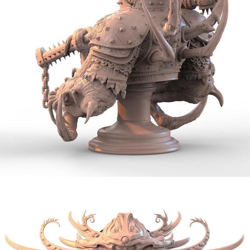 Konev雕塑与《无王之女王》3D打印模型|Alexei Konev – Skolopendr Bust and Queen Of Nothing – 3D Print Model STL