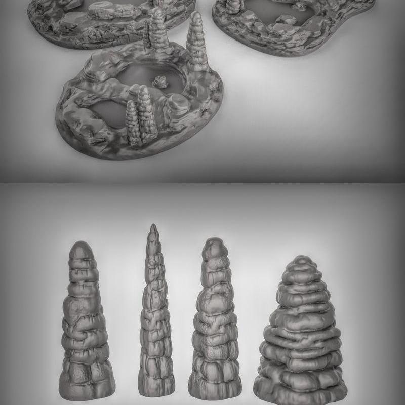 岩池地形 3D打印模型|Rock Pools Terrain – 3D Print Model STL
