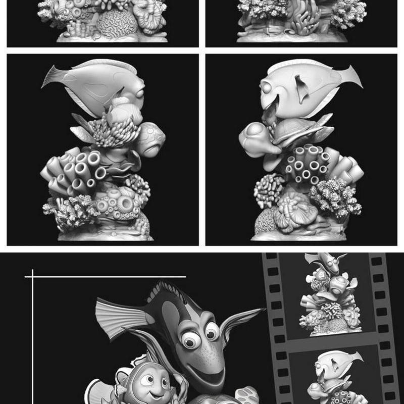 小黄鱼3D打印模型|Finding Nemo Diorama – 3D Print Model STL